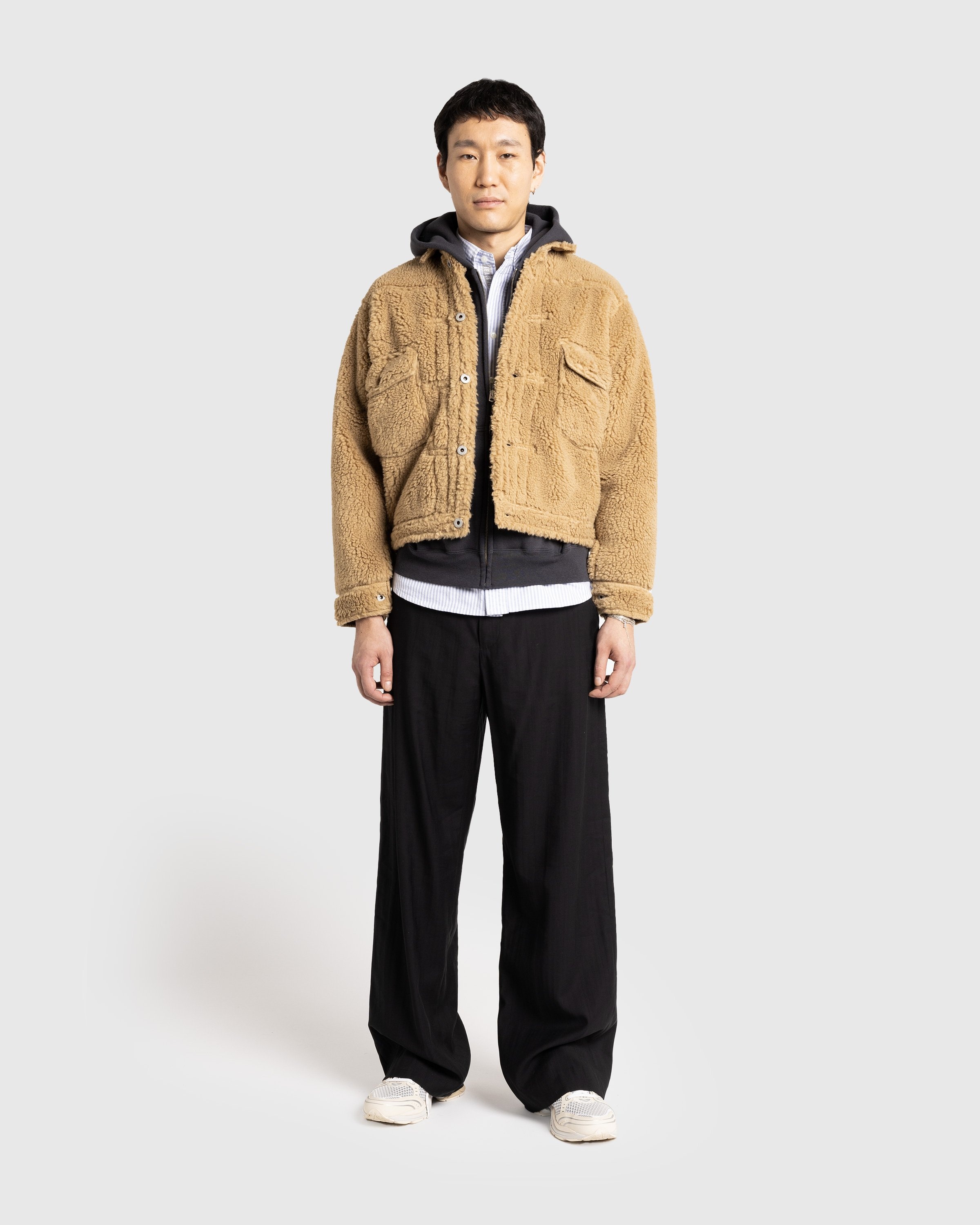 Human Made – Wool Blended Boa Fleece Work Jacket Beige